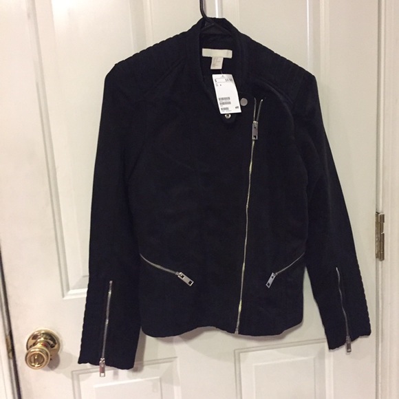 H&M Jackets & Blazers - H&M BLACK BIKER JACKET.